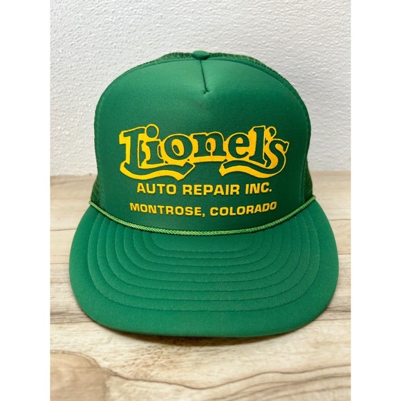 Vtg Lionels Auto Repair Montrose Colorado Green Baseball Cap By NISSIN Mesh Back - Picture 1 of 7